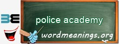 WordMeaning blackboard for police academy